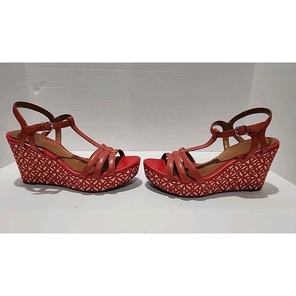 Clarks Shoes Amelia Castle Coral Wedges Womens Size 10M - Picture 6 of 16